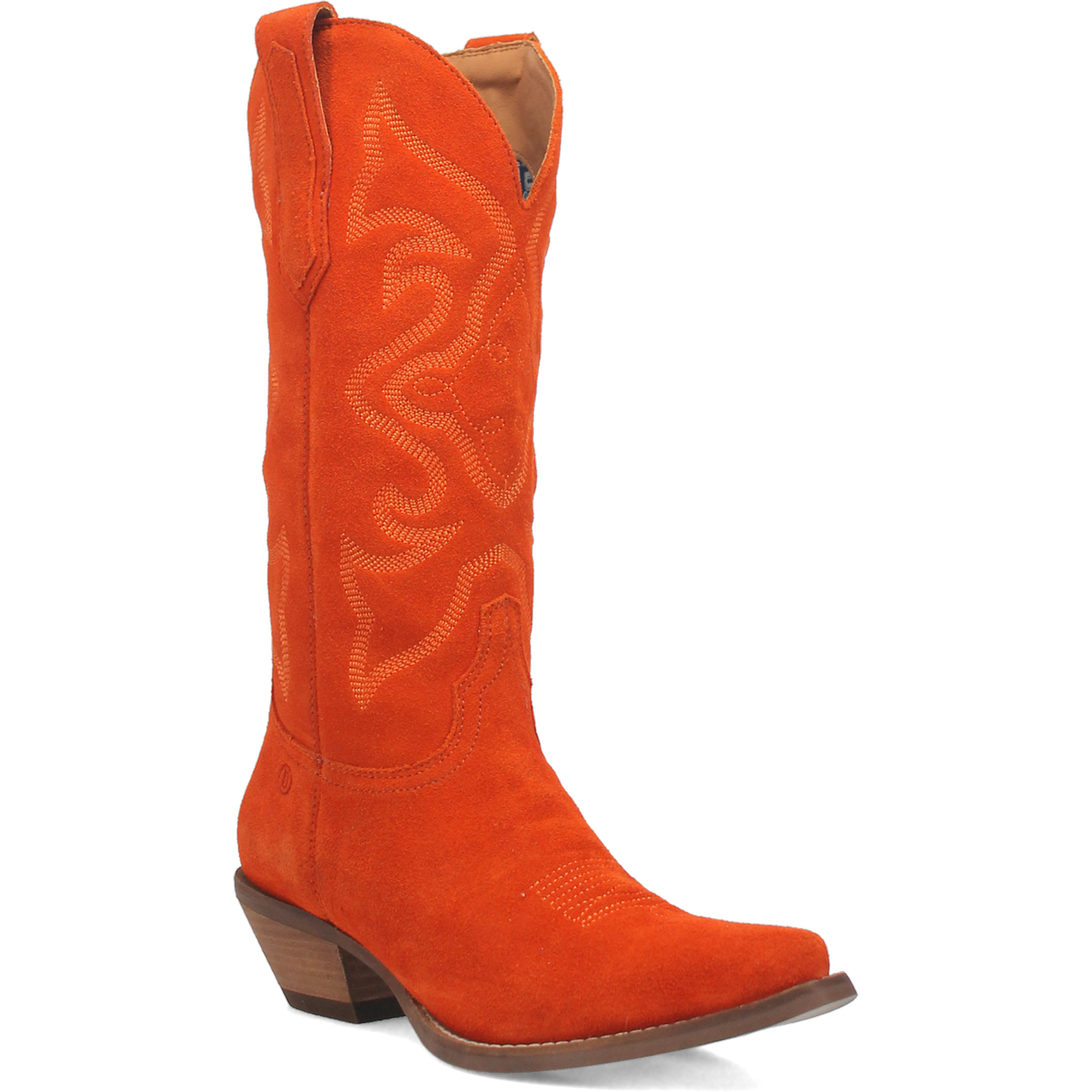 Dingo Ladies Out West Orange Suede Leather Snip Toe Boots DI920-OR