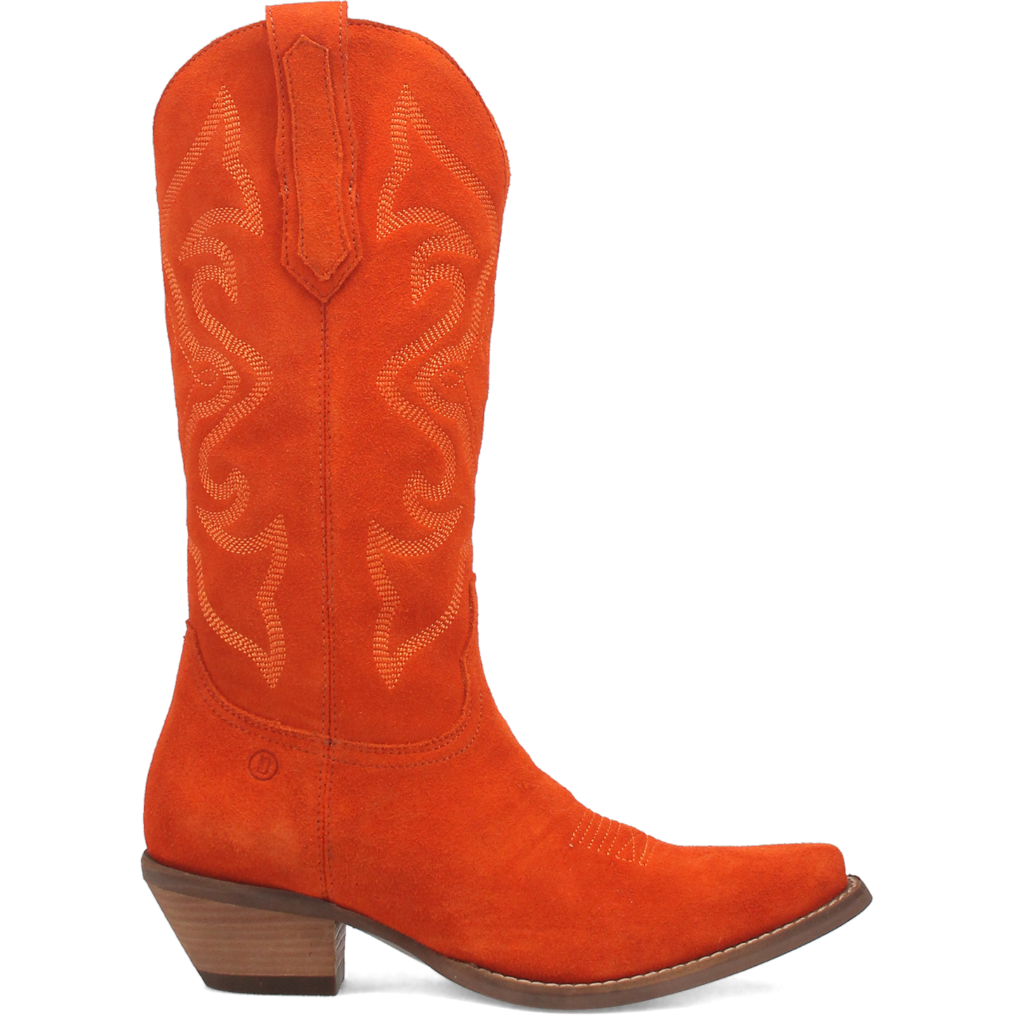 Dingo Ladies Out West Orange Suede Leather Snip Toe Boots DI920-OR