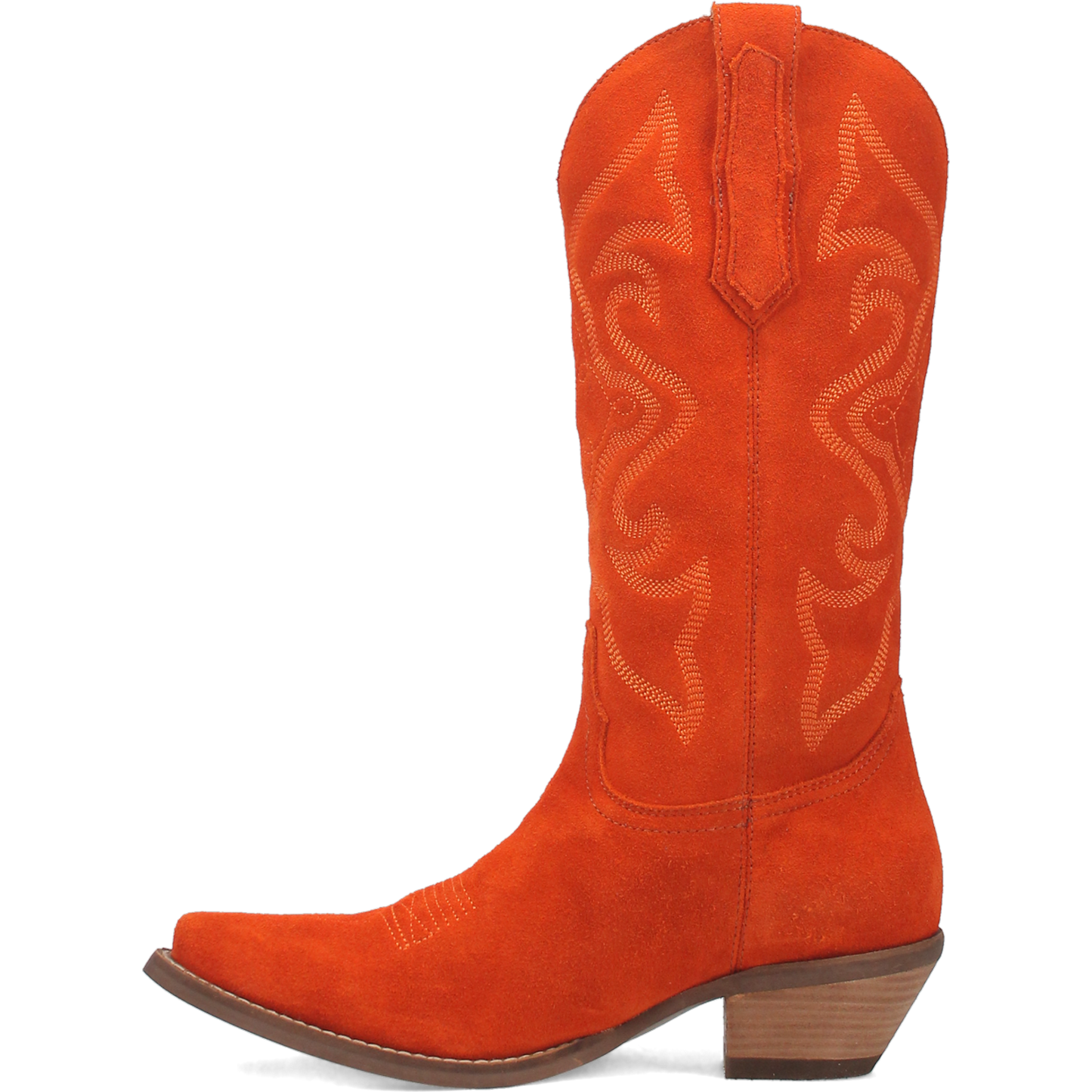 Dingo Ladies Out West Orange Suede Leather Snip Toe Boots DI920-OR