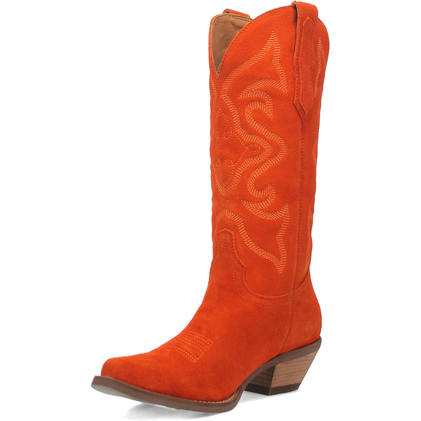 Dingo Ladies Out West Orange Suede Leather Snip Toe Boots DI920-OR