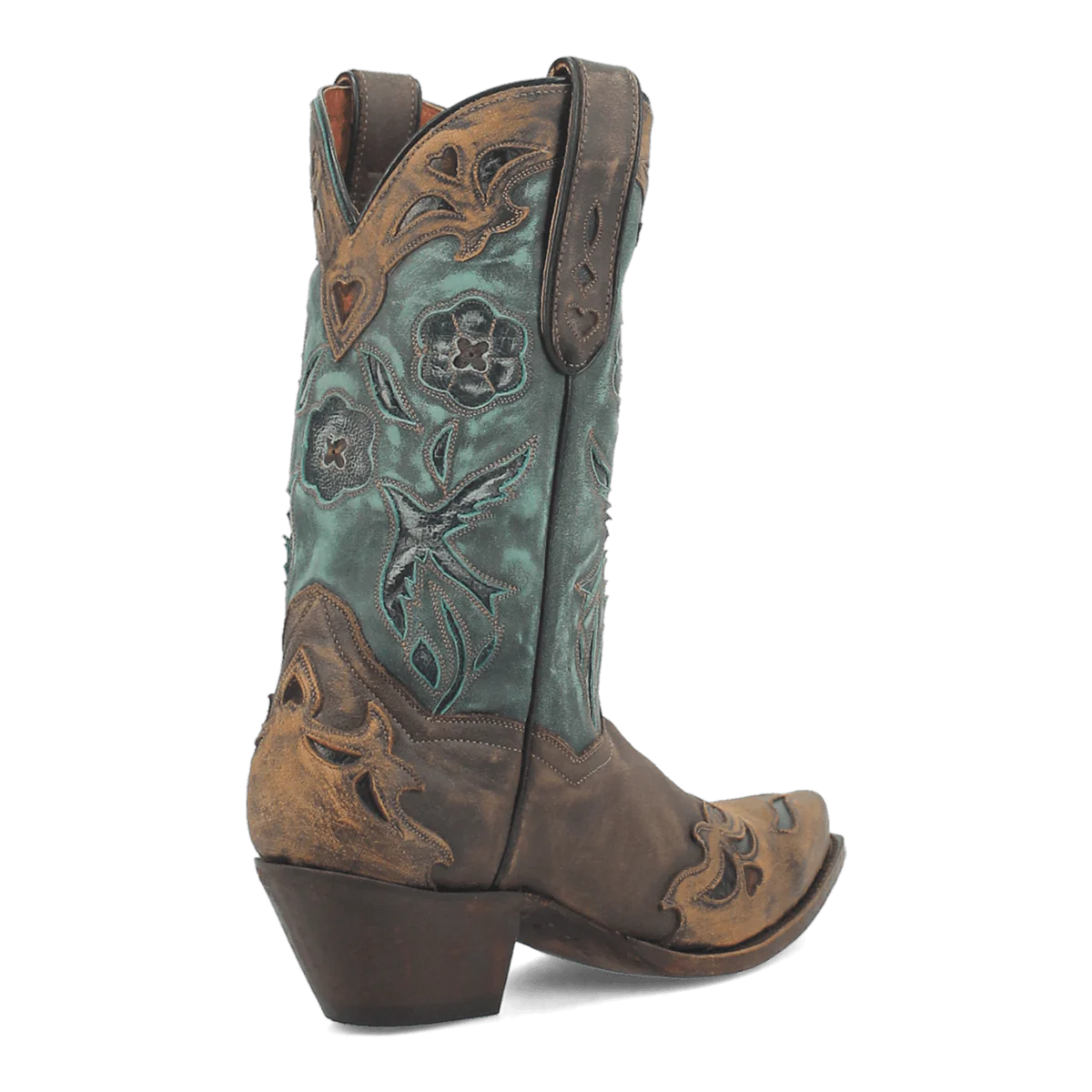 Dan Post Ladies Vintage Bluebird Leather Chocolate & Teal Western Boot DP3544