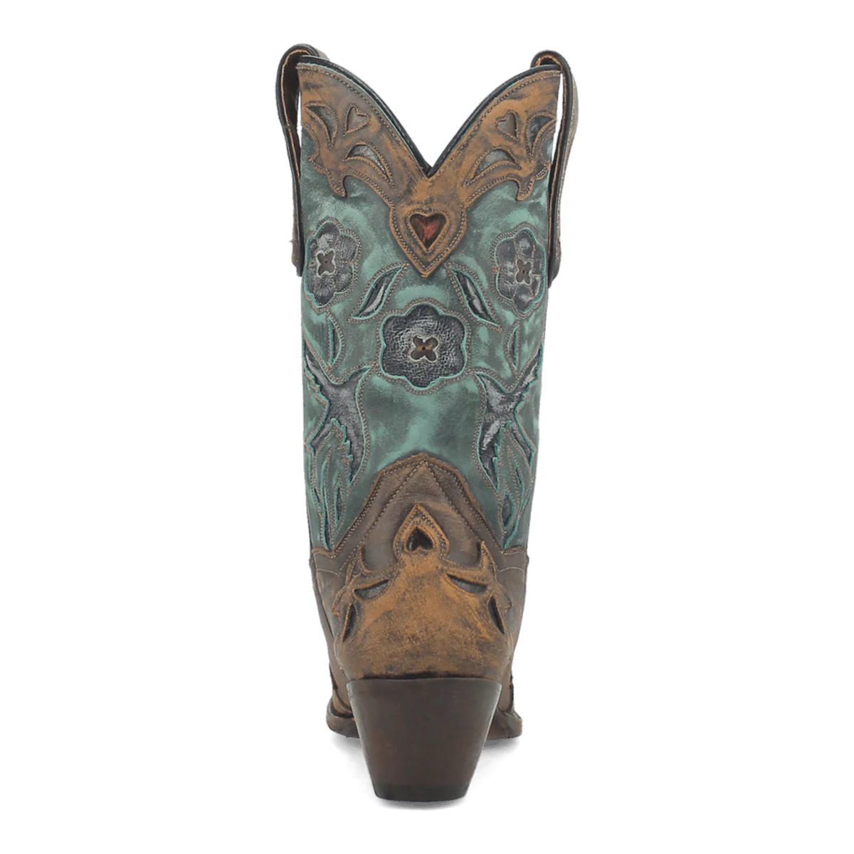 Dan Post Ladies Vintage Bluebird Leather Chocolate & Teal Western Boot DP3544