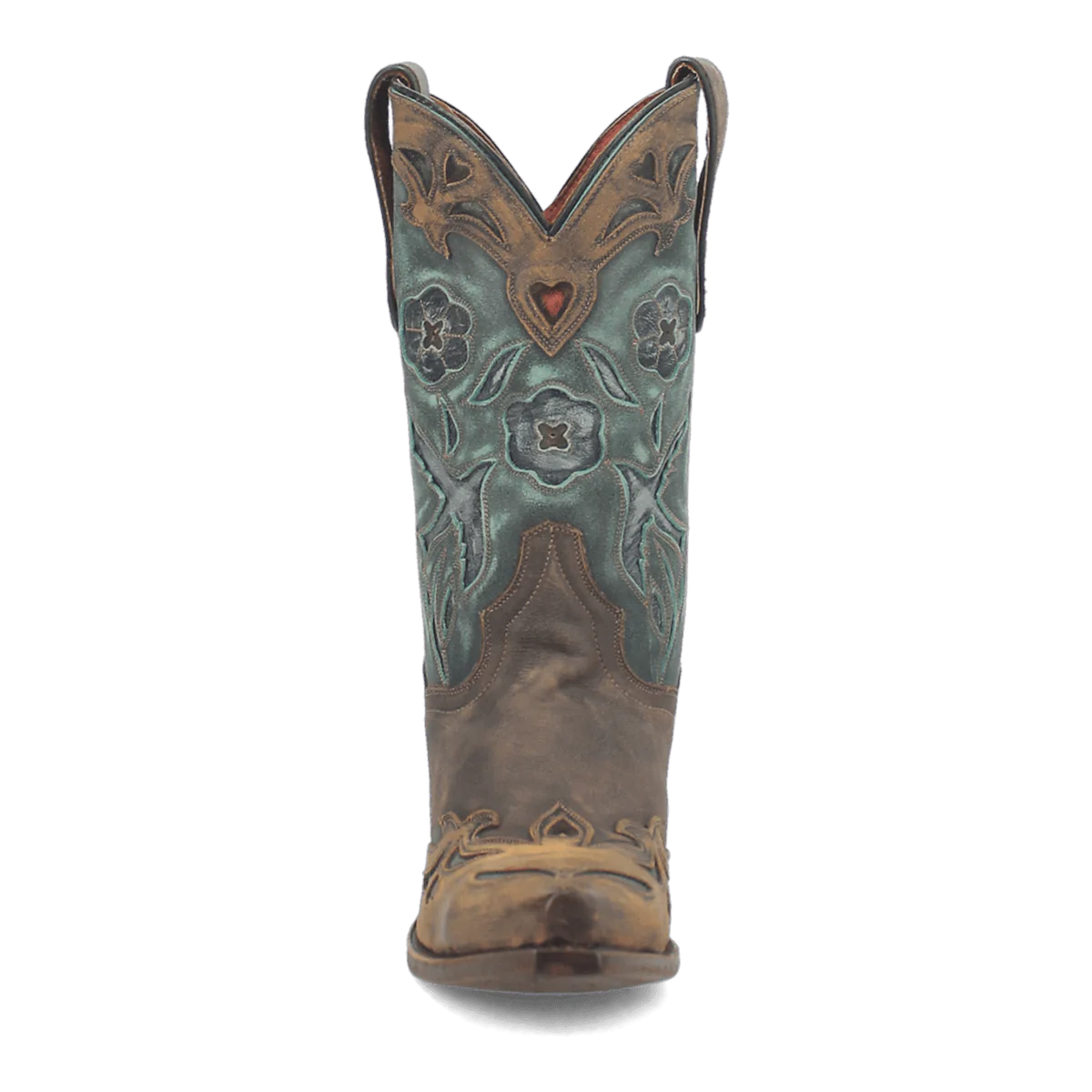 Dan Post Ladies Vintage Bluebird Leather Chocolate & Teal Western Boot DP3544