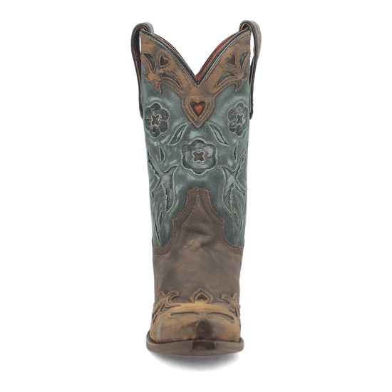 Dan Post Ladies Vintage Bluebird Leather Chocolate & Teal Western Boot DP3544