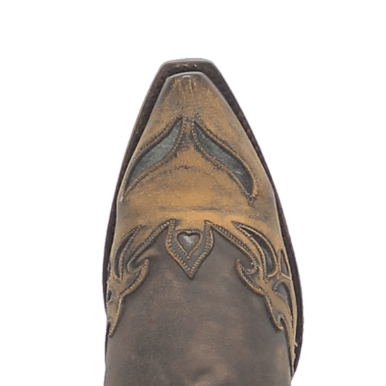 Dan Post Ladies Vintage Bluebird Leather Chocolate & Teal Western Boot DP3544