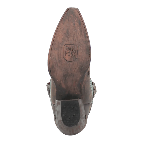 Dan Post Ladies Vintage Bluebird Leather Chocolate & Teal Western Boot DP3544