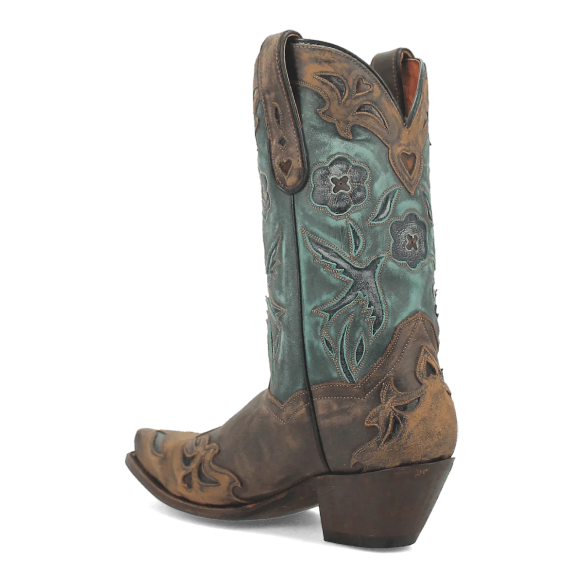 Dan Post Ladies Vintage Bluebird Leather Chocolate & Teal Western Boot DP3544