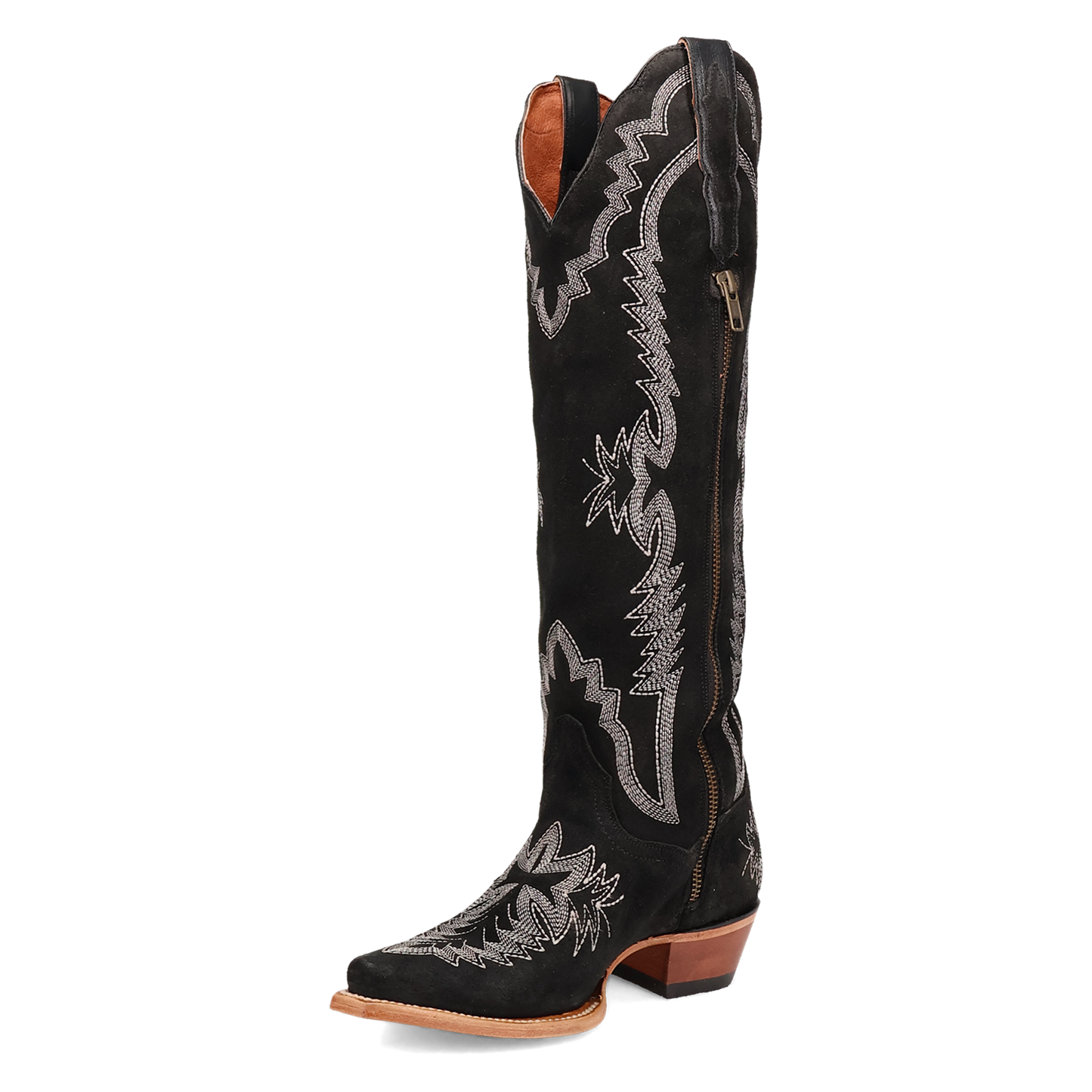 Dan Post Ladies Marlowe Black Suede Leather Tall Boots DP5110