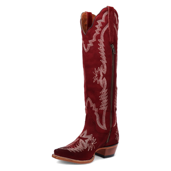 Dan Post Ladies Marlowe Red Suede Leather Tall Boots DP5153