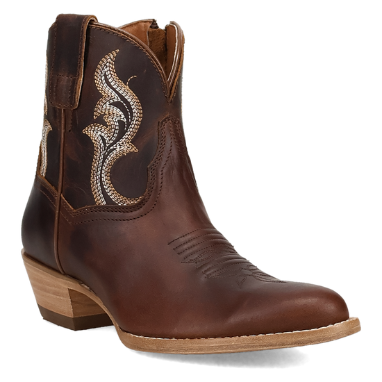 Dan Post Ladies Rustic Charm Tan Leather Western Bootie DP7111