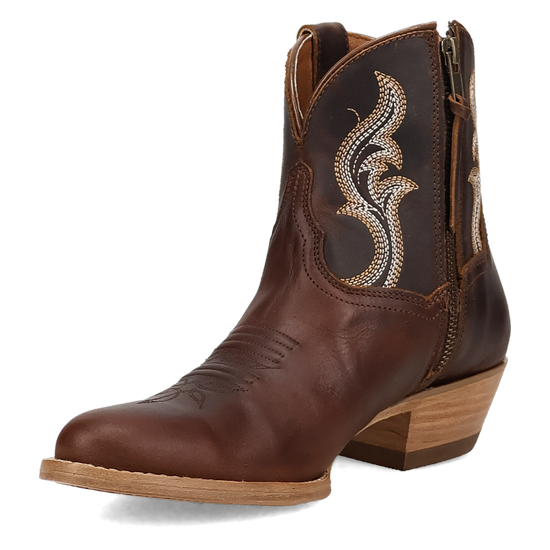 Dan Post Ladies Rustic Charm Tan Leather Western Bootie DP7111