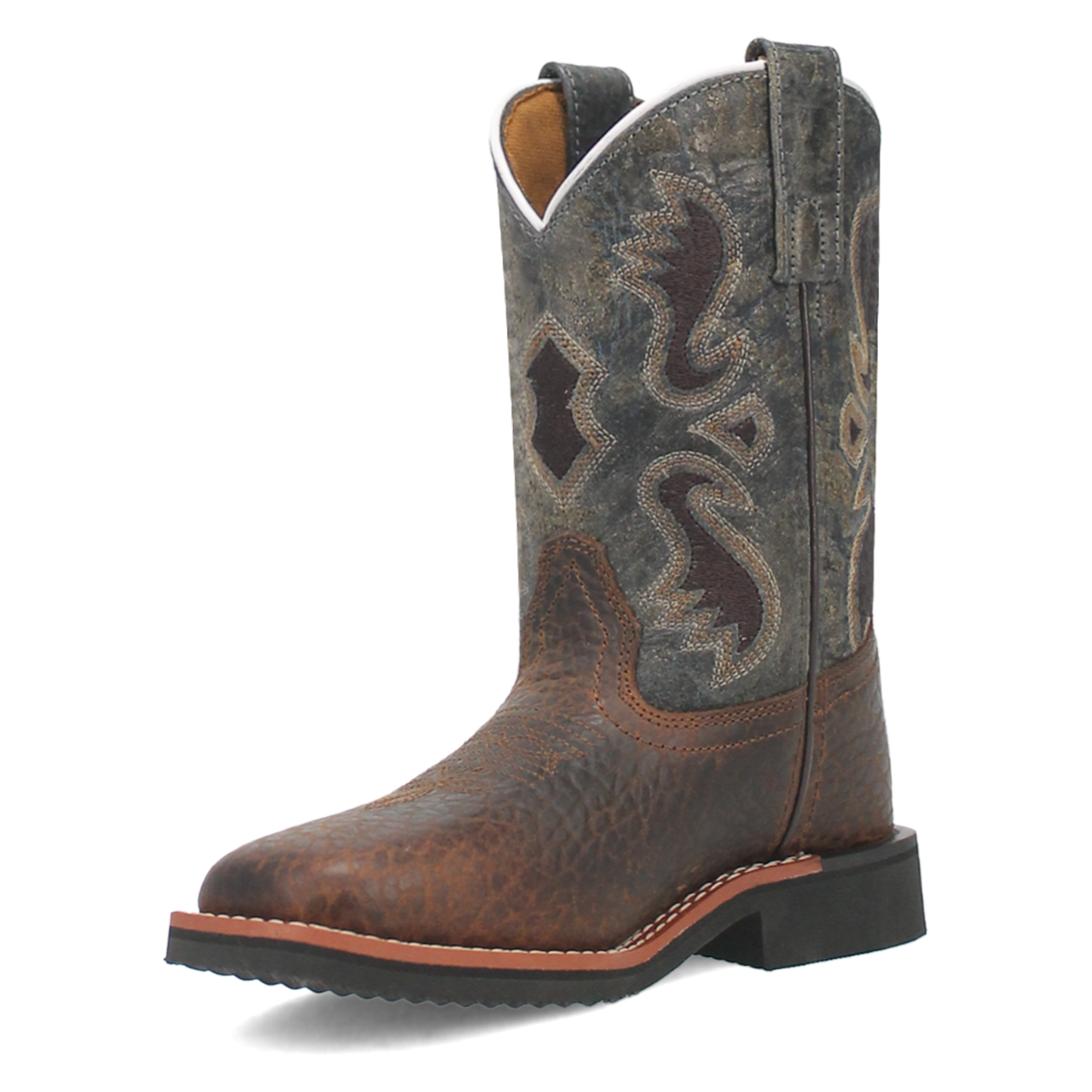 Dan Post Youth Creek Leather Brown & Blue Western Boots DPC3825