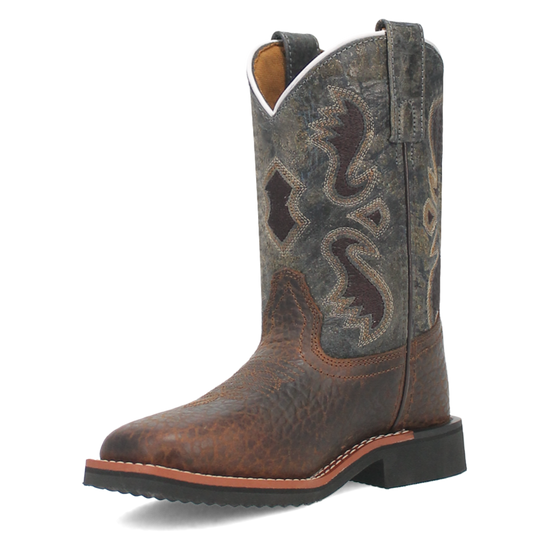 Dan Post Youth Creek Leather Brown & Blue Western Boots DPC3825