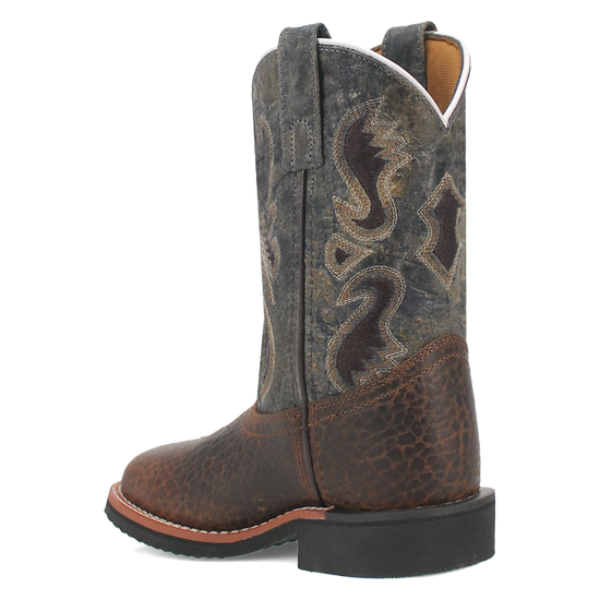 Dan Post Youth Creek Leather Brown & Blue Western Boots DPC3825