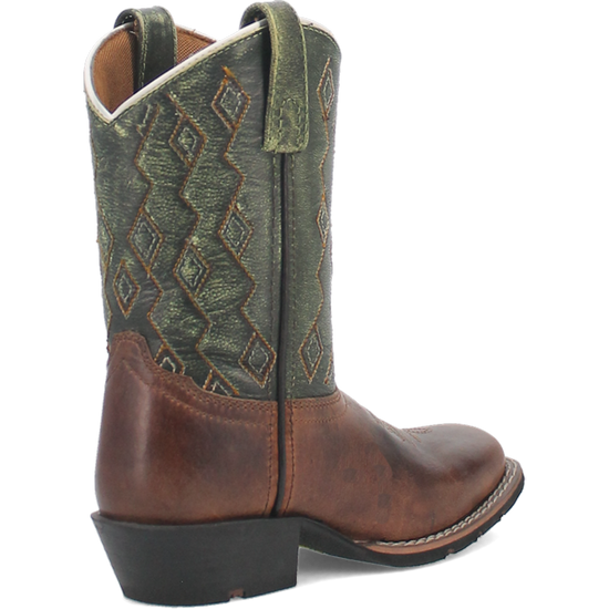 Dan Post Children's Teddy Leather Brown & Green Western Boots DPC2946