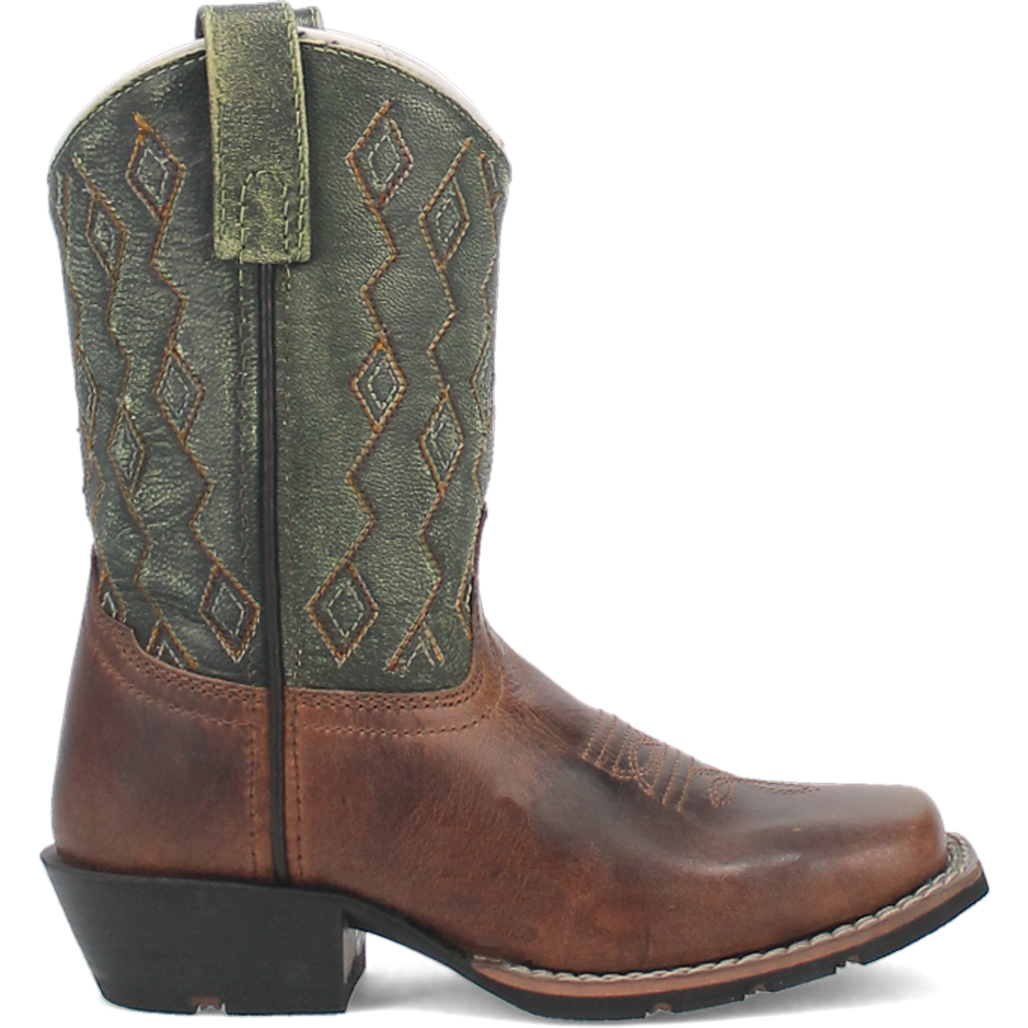 Dan Post Children's Teddy Leather Brown & Green Western Boots DPC2946
