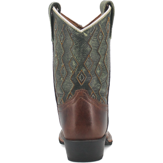 Dan Post Children's Teddy Leather Brown & Green Western Boots DPC2946