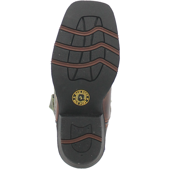 Dan Post Children's Teddy Leather Brown & Green Western Boots DPC2946