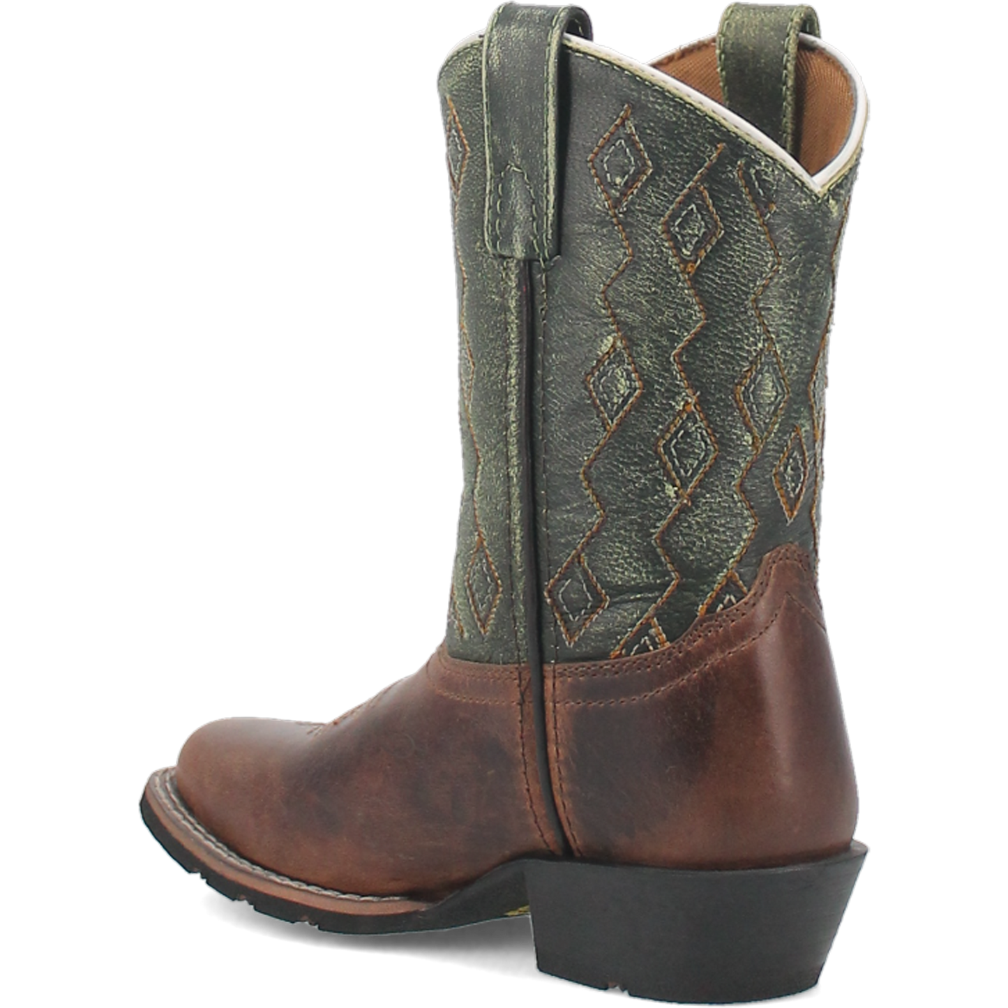 Dan Post Children's Teddy Leather Brown & Green Western Boots DPC2946