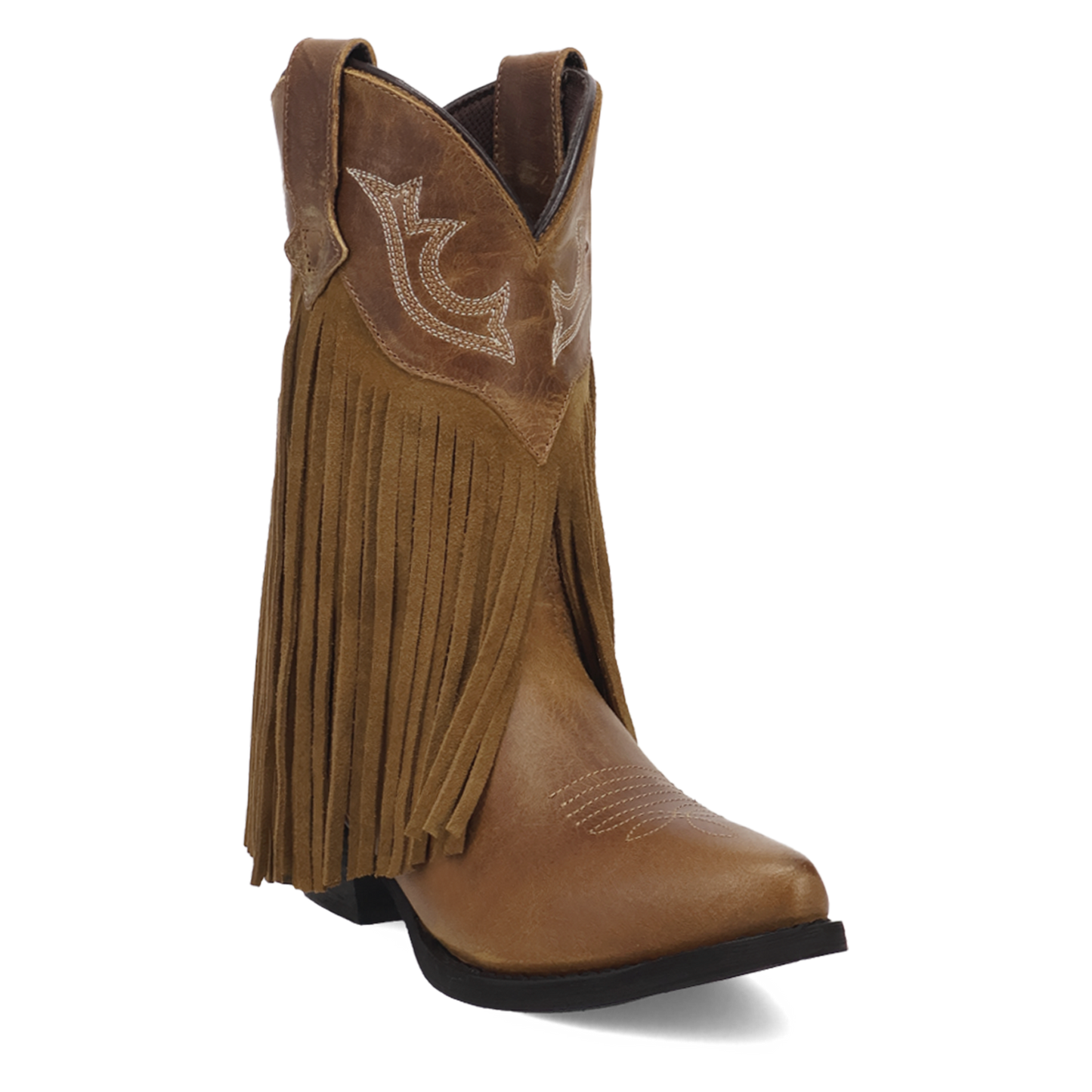 Dan Post Youth Happy Trails Tan Leather Fringe Western Boot DPC5020