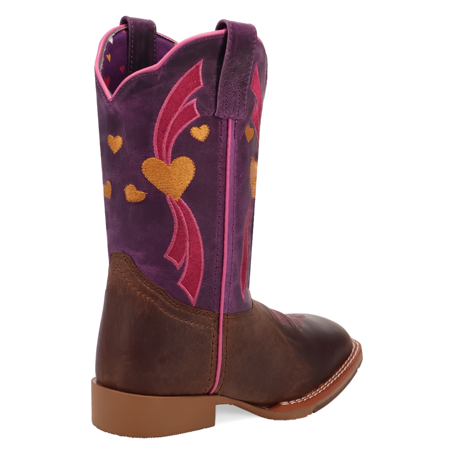 Dan Post Youth Girl's Lottie Tan & Purple Leather Western Boot DPC5023
