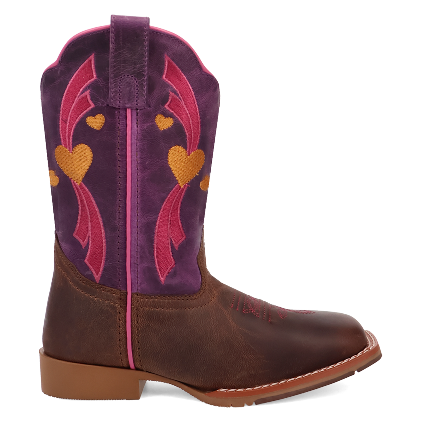 Dan Post Youth Girl's Lottie Tan & Purple Leather Western Boot DPC5023
