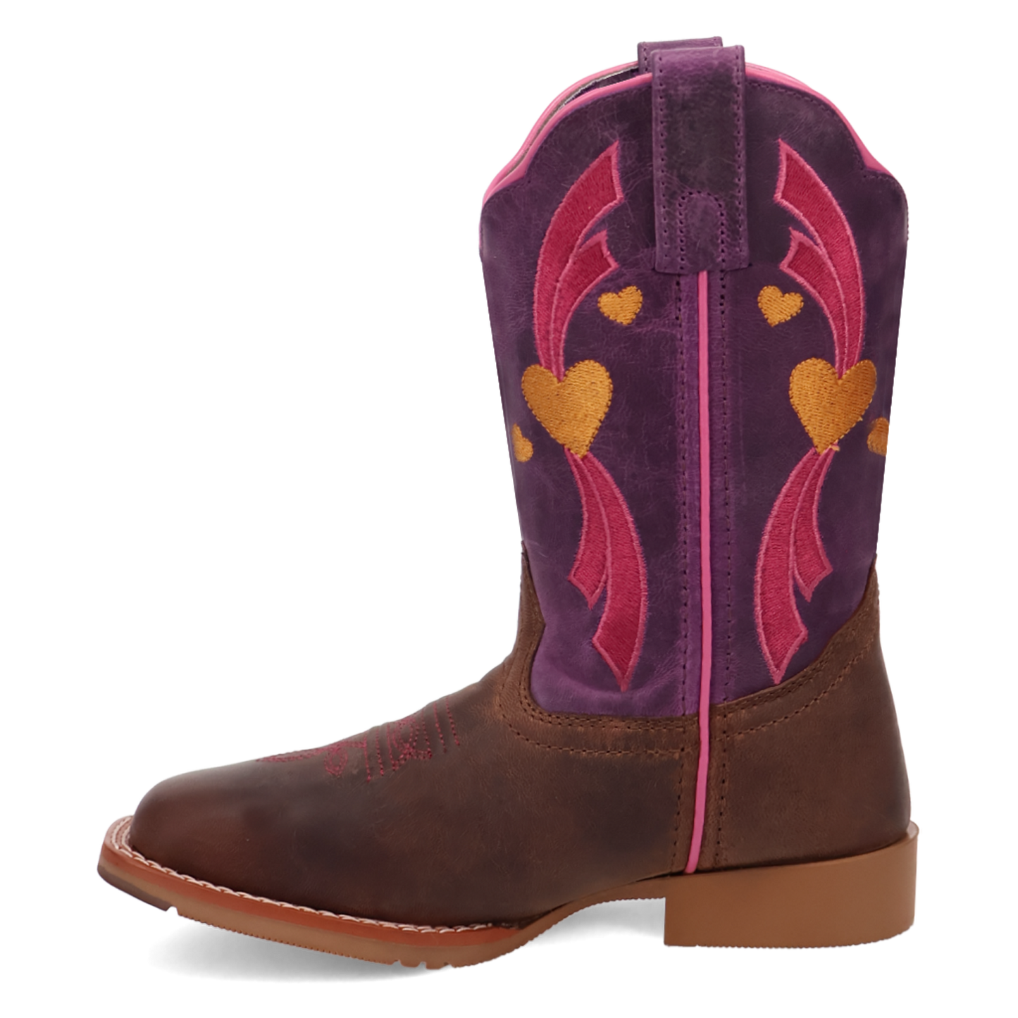 Dan Post Youth Girl's Lottie Tan & Purple Leather Western Boot DPC5023