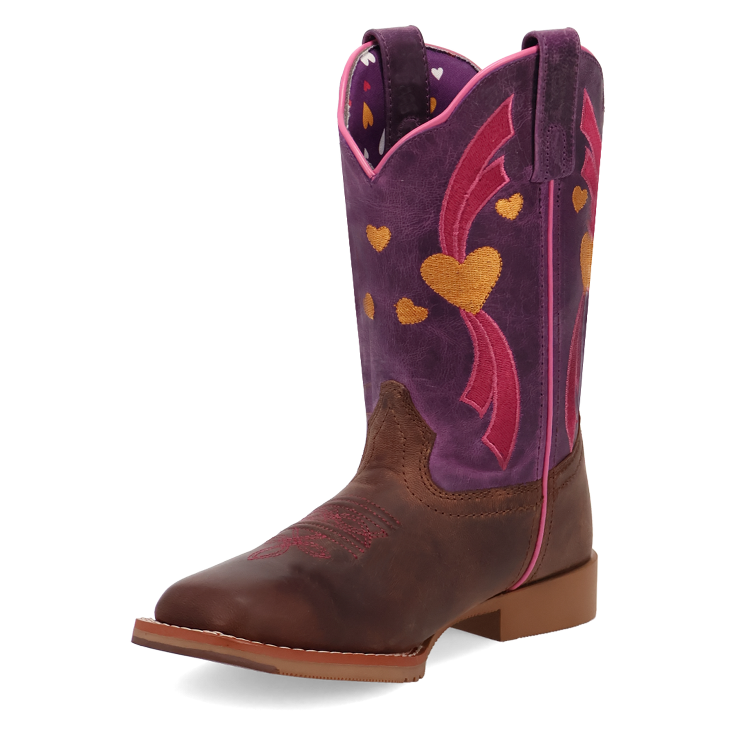 Dan Post Youth Girl's Lottie Tan & Purple Leather Western Boot DPC5023