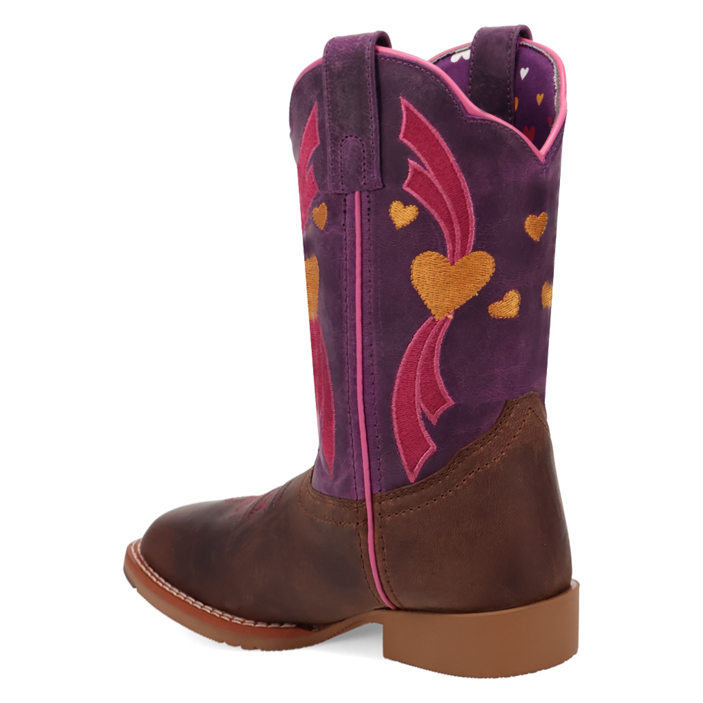 Dan Post Youth Girl's Lottie Tan & Purple Leather Western Boot DPC5023