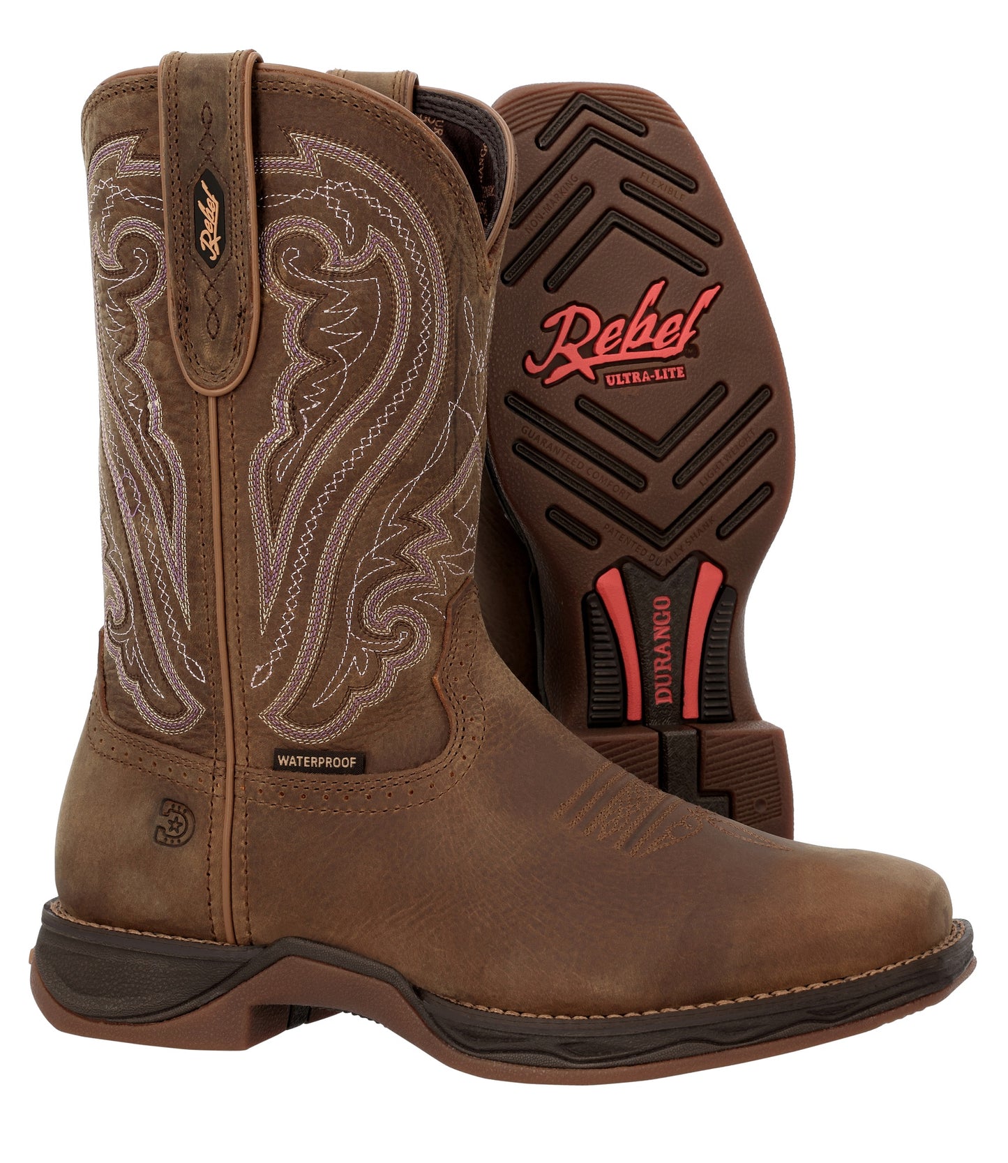 Durango® Ladies Rebel™ Ultra-Lite Filly Brown Square Toe Western Boot DRD0511