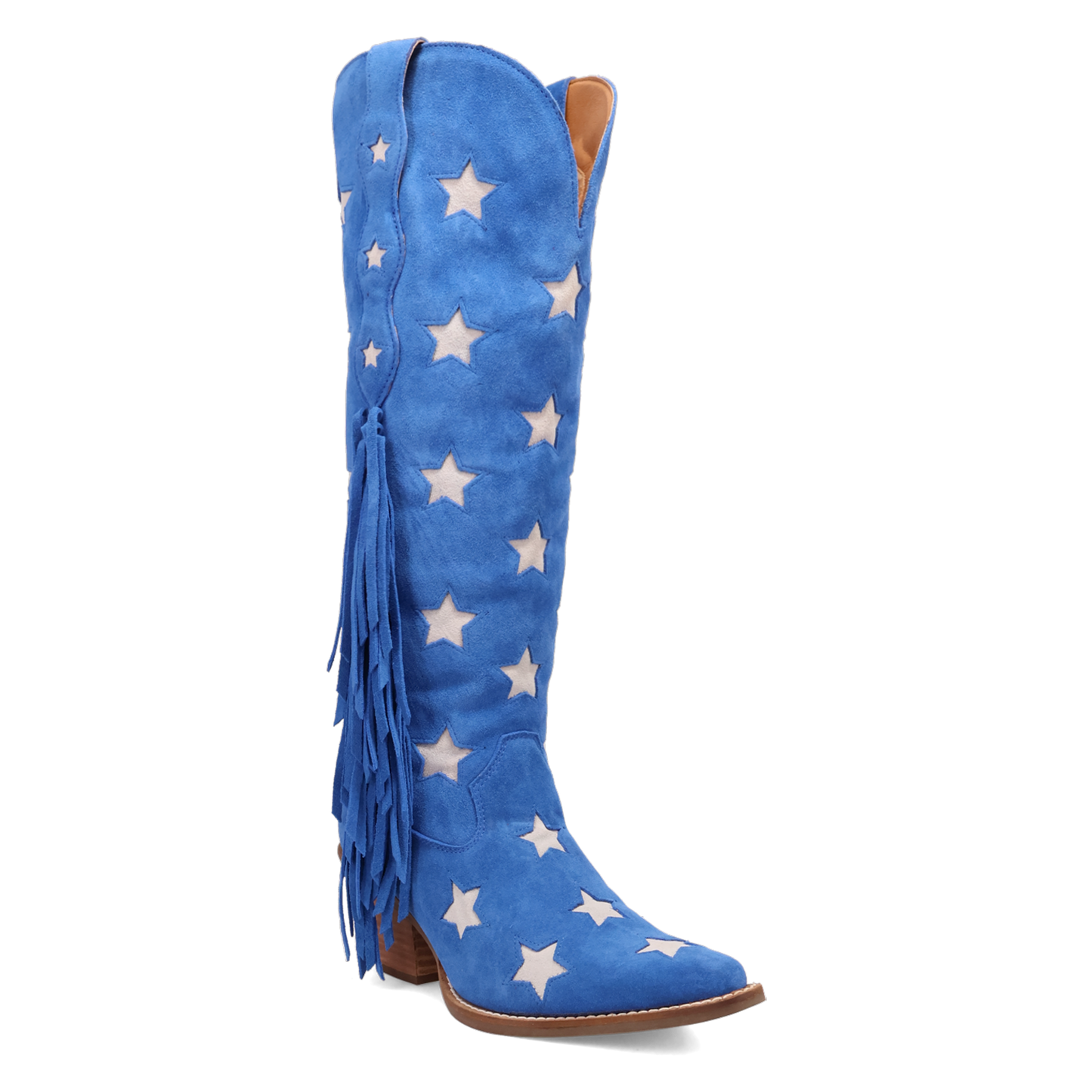 Dingo Ladies Suede Super Star Blue Tall Western Boots DI2177-BL