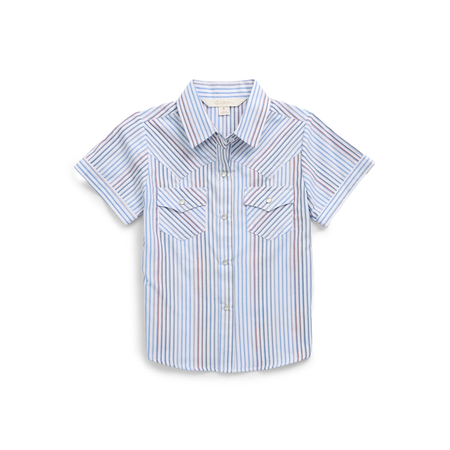 Ely Cattleman Youth Girl's Blue Striped Button Down Shirt E5S525008-WH