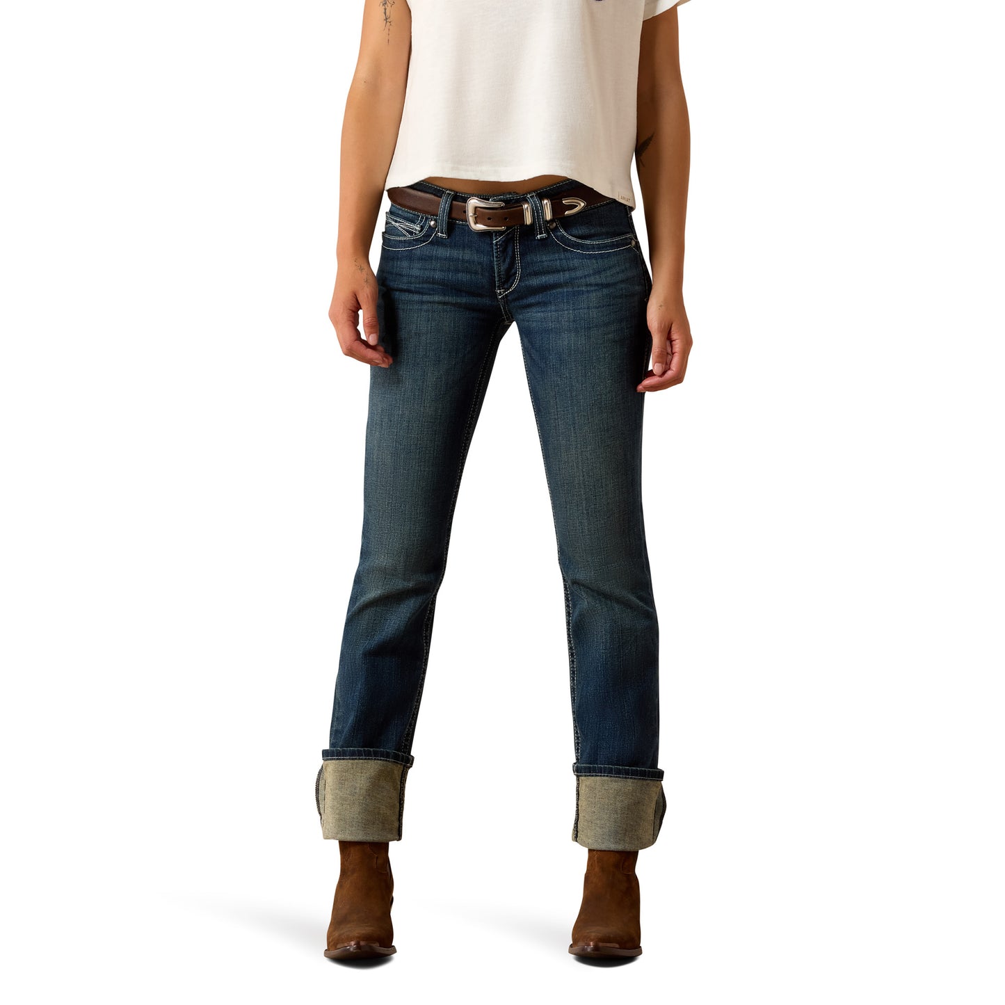 Ariat Ladies R.E.A.L Mid Rise Stretch Icon Straight Leg Jeans 10017216