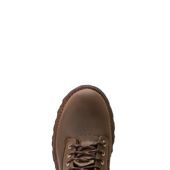 Ariat Men's Powerline 8" Oily Distressed Brown Waterproof Work Boots 10018563