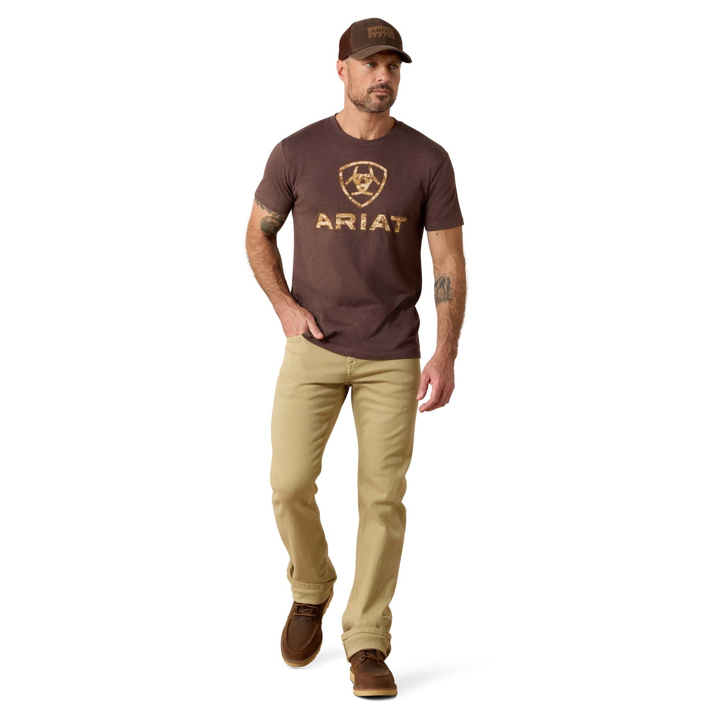 Ariat® Men's Brown Heather Liberty USA Short Sleeve T-Shirt 10027515
