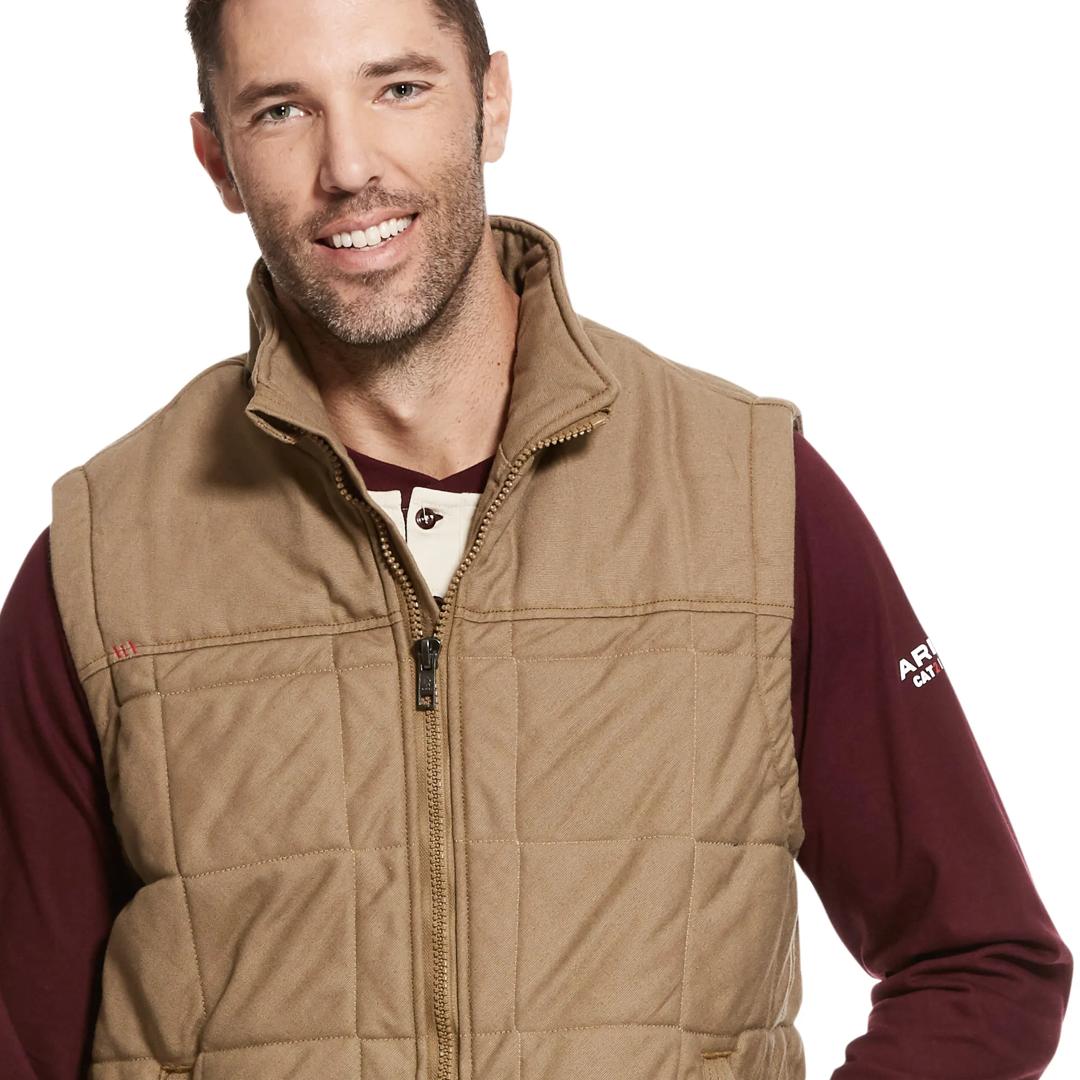 Ariat Men's FR Crius Field Khaki Insulated Vest 10027853 detail01