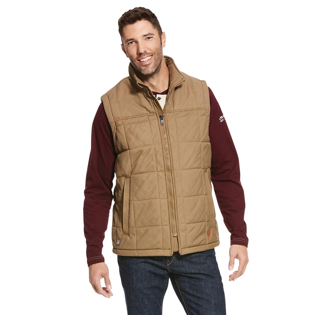 Ariat Men's FR Crius Field Khaki Insulated Vest 10027853 front