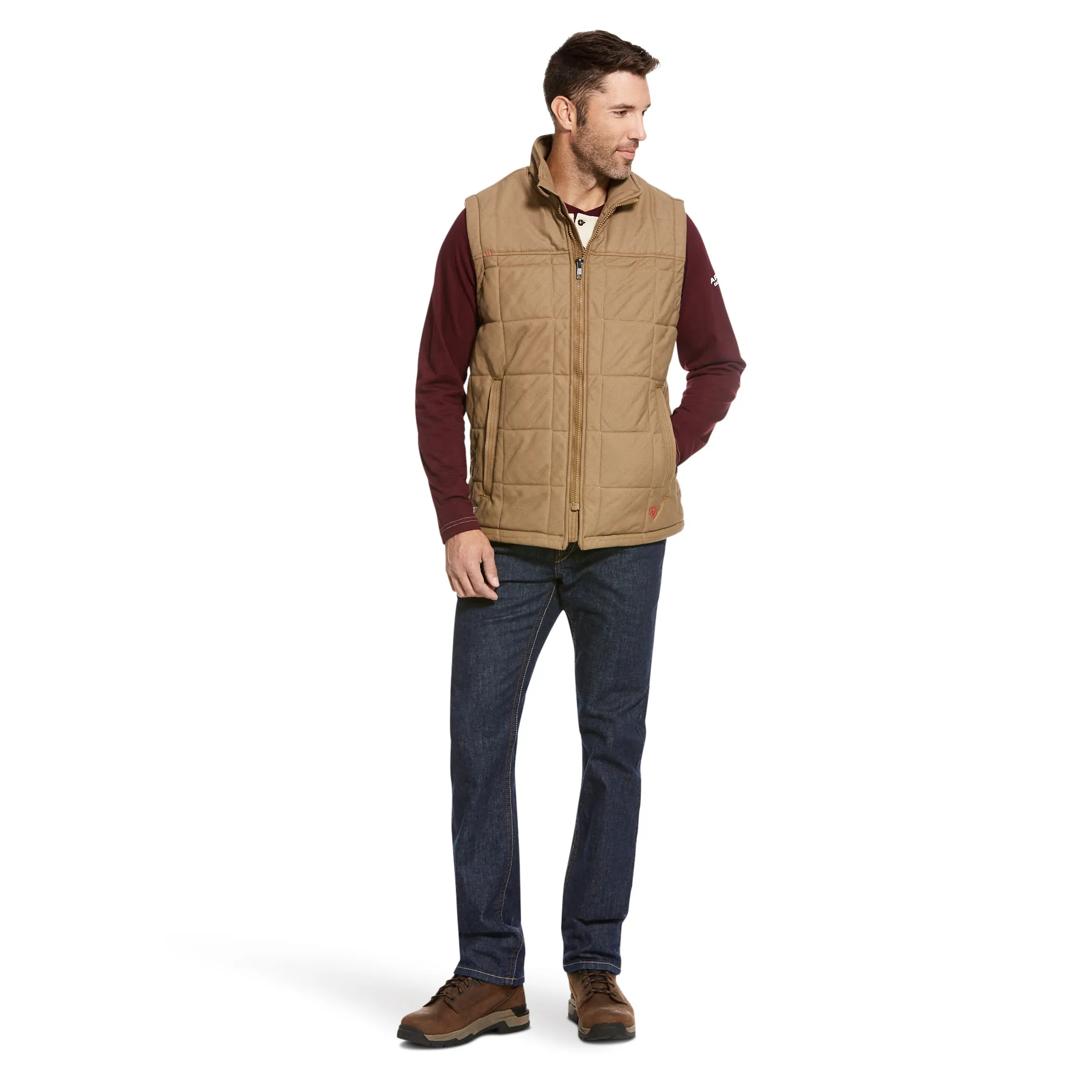 Ariat Men's FR Crius Field Khaki Insulated Vest 10027853 full
