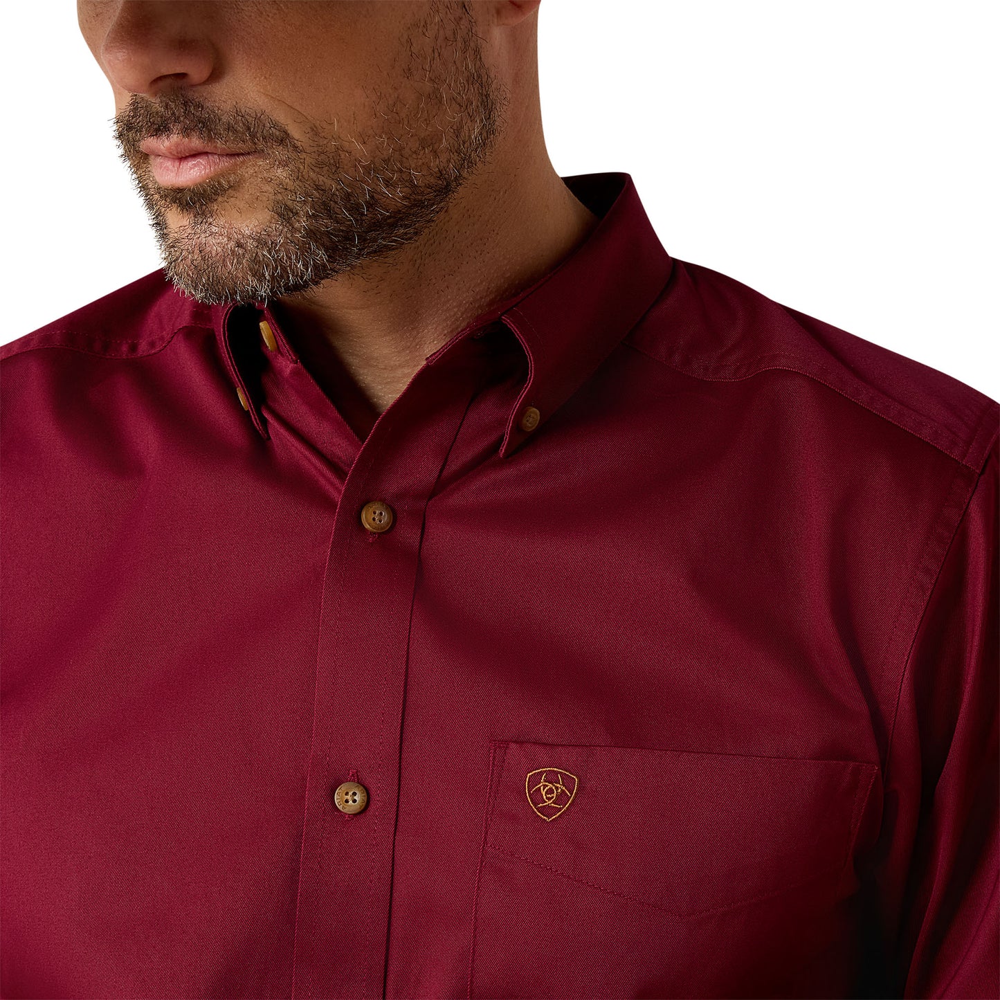 Ariat® Men's Casual Series Burgundy Fitted Button-Up Shirt 10034226