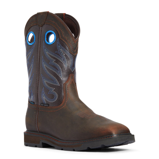 Ariat Men's Groundwork H2O Brown Wide Square Toe Boots 10034724