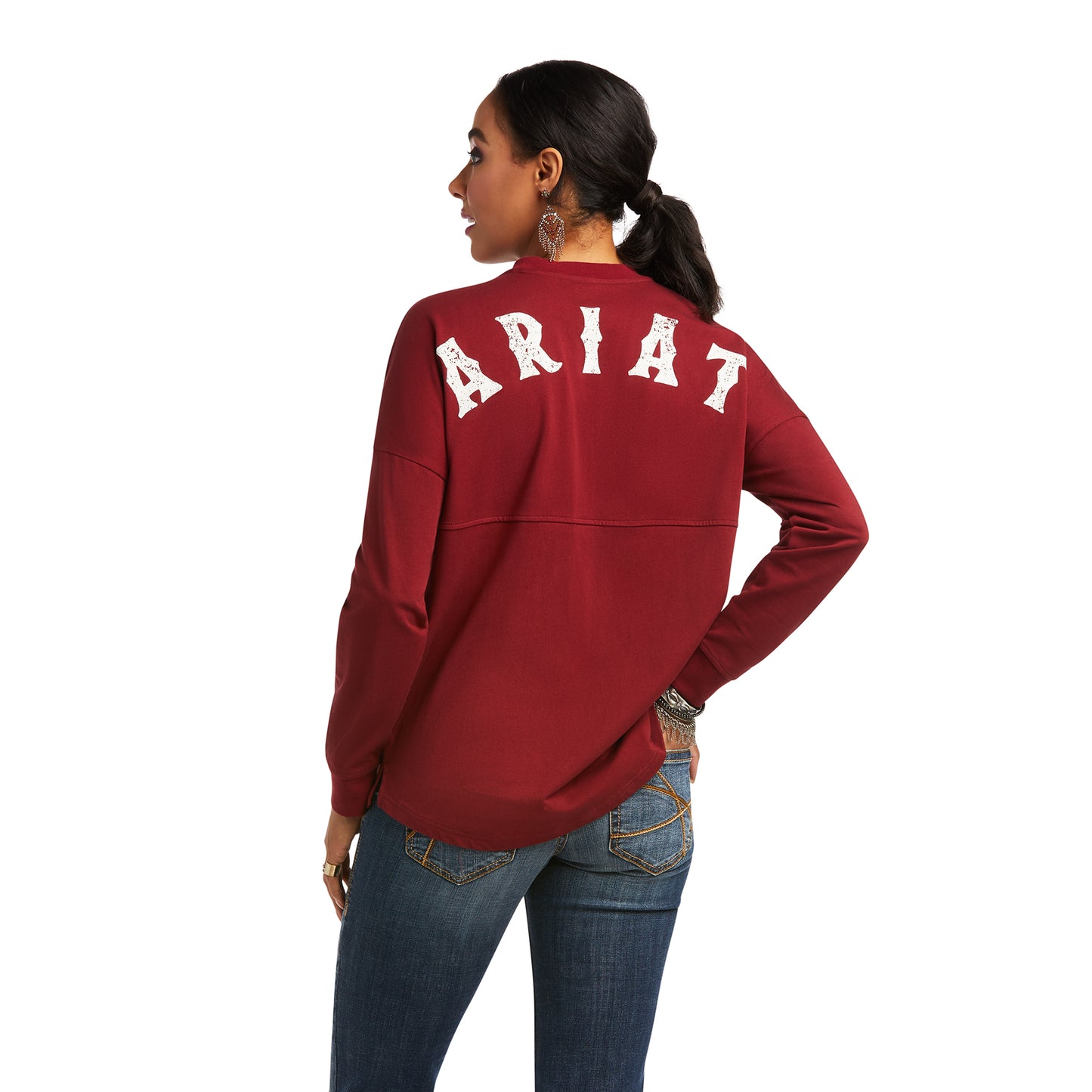 Ariat® Ladies REAL Over Sized Long Sleeve Rhubarb T-Shirt 10037960