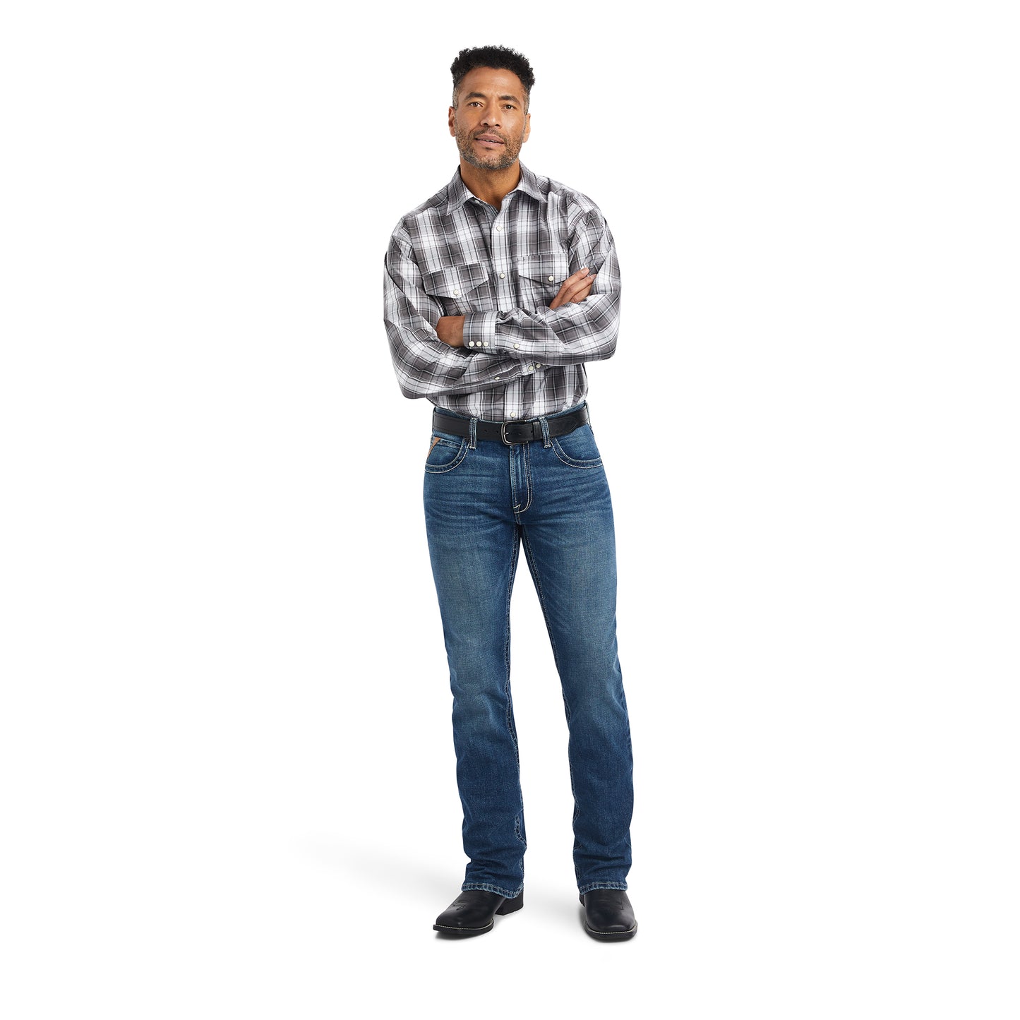 Ariat Men's Pro Series Wallace Classic Fit White Snap Shirt 10042281