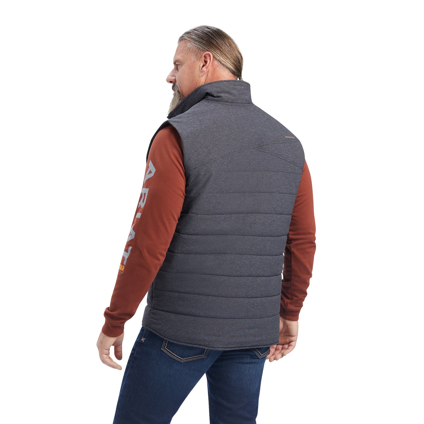 Ariat Men's Rebar Valiant Ripstop Charcoal Heather Insulated Vest 10041592