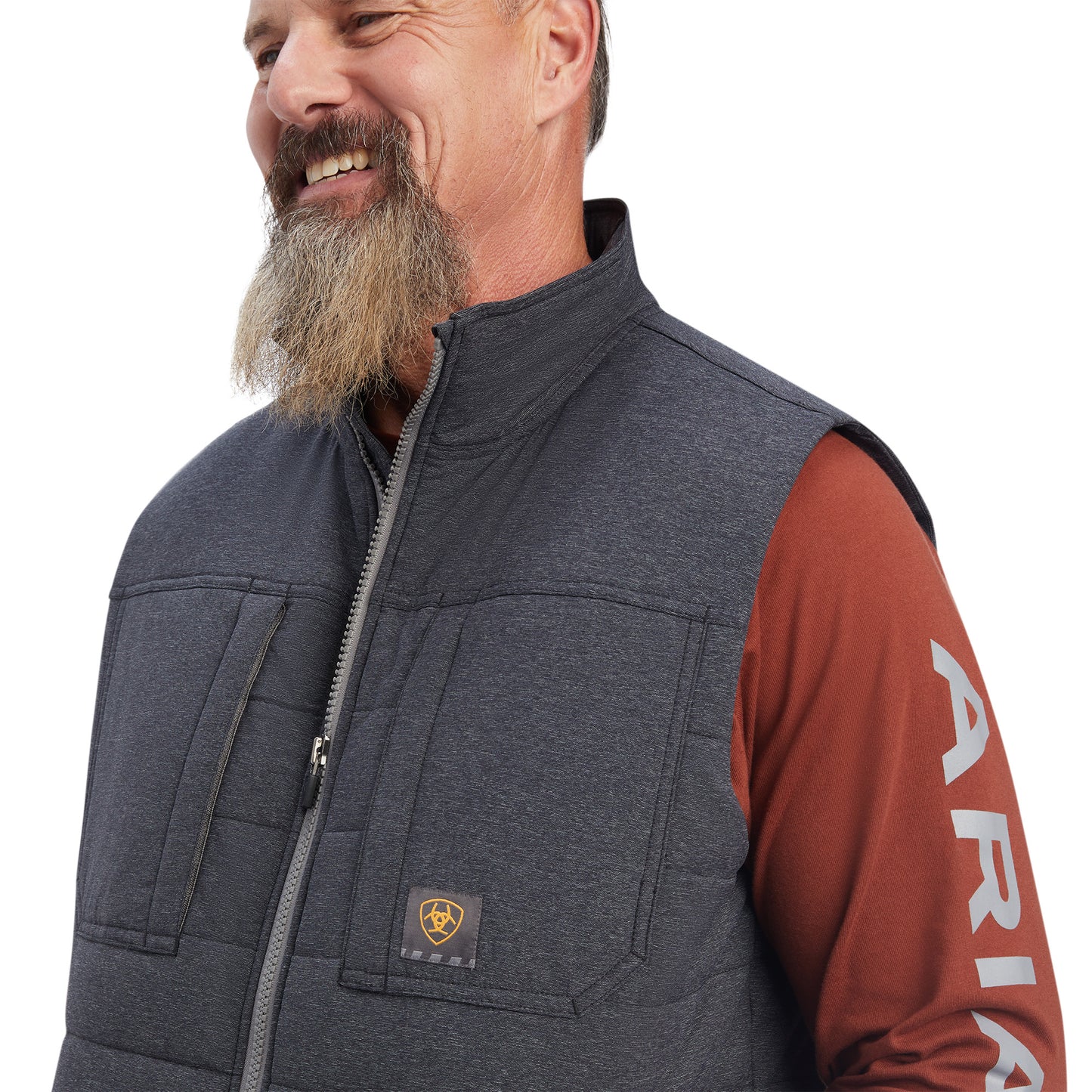 Ariat Men's Rebar Valiant Ripstop Charcoal Heather Insulated Vest 10041592