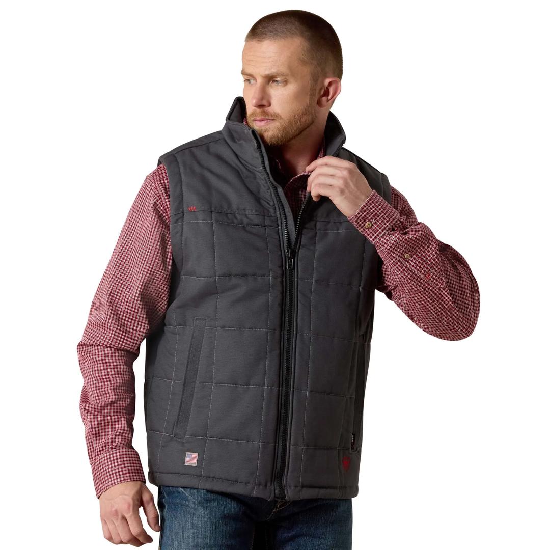 Ariat Men's FR Crius Iron Grey Insulated Vest 10041623 front