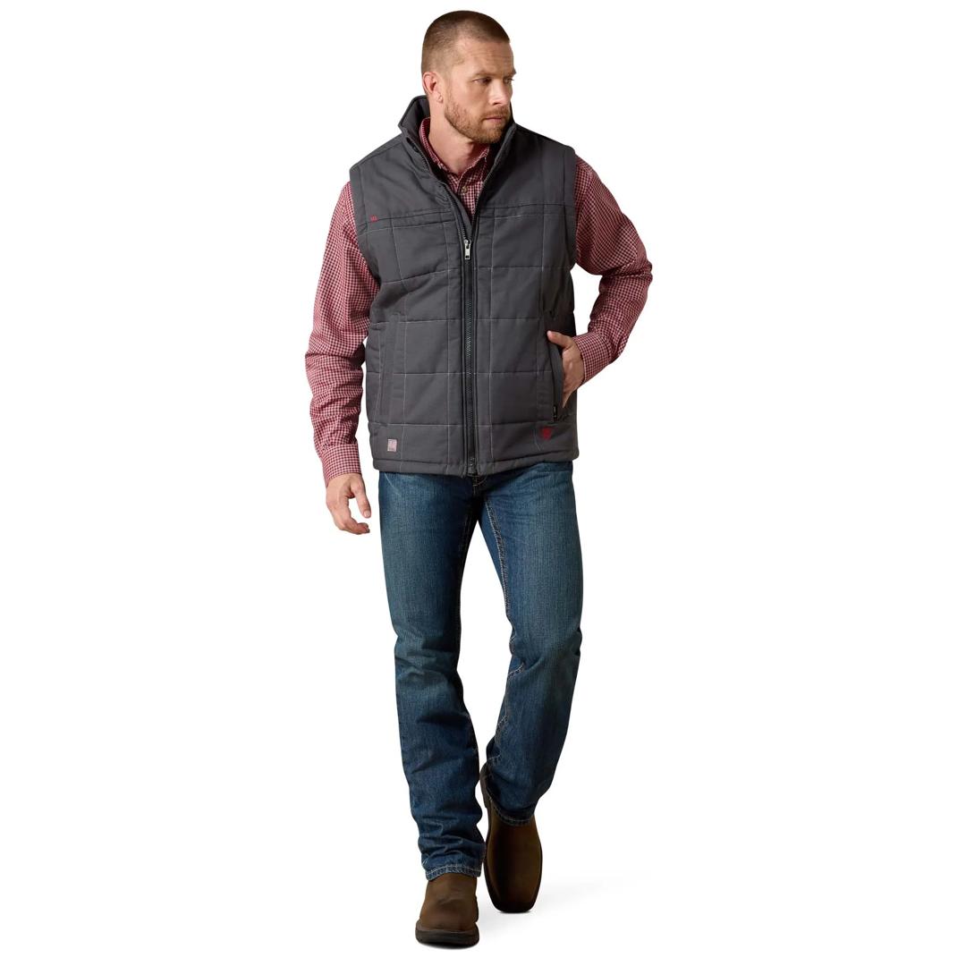 Ariat Men's FR Crius Iron Grey Insulated Vest 10041623 full