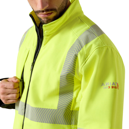 Ariat Men's FR Vernon Hi-Vis Yellow Softshell Jacket 10041789