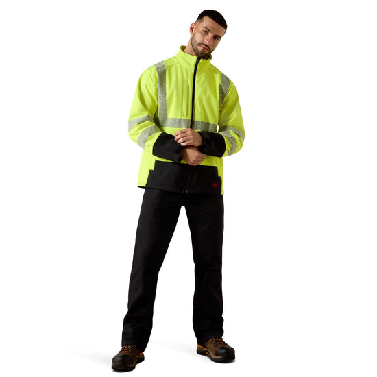 Ariat Men's FR Vernon Hi-Vis Yellow Softshell Jacket 10041789