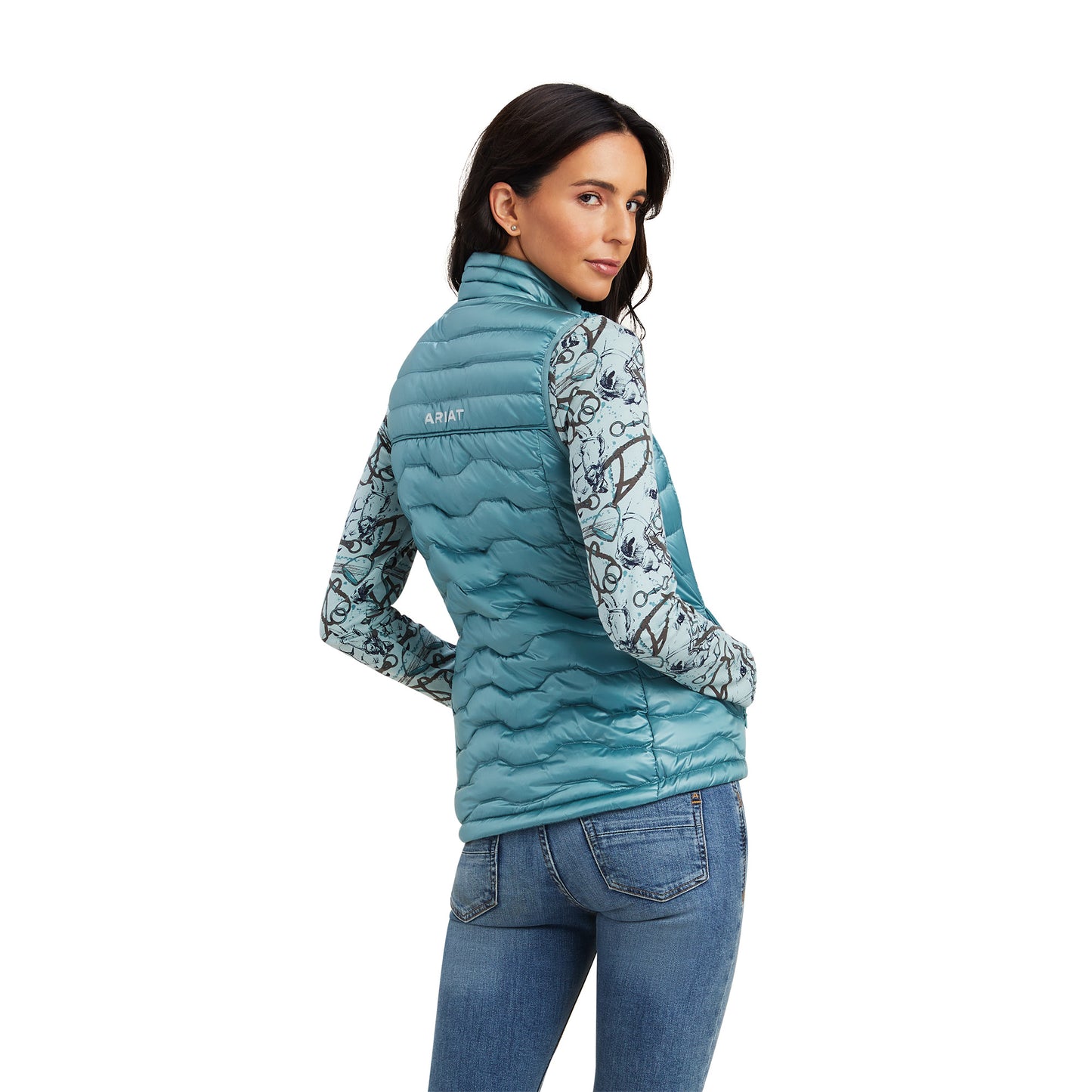 Ariat Ladies Arctic Blue Ideal Down Puffer Vest 10041375