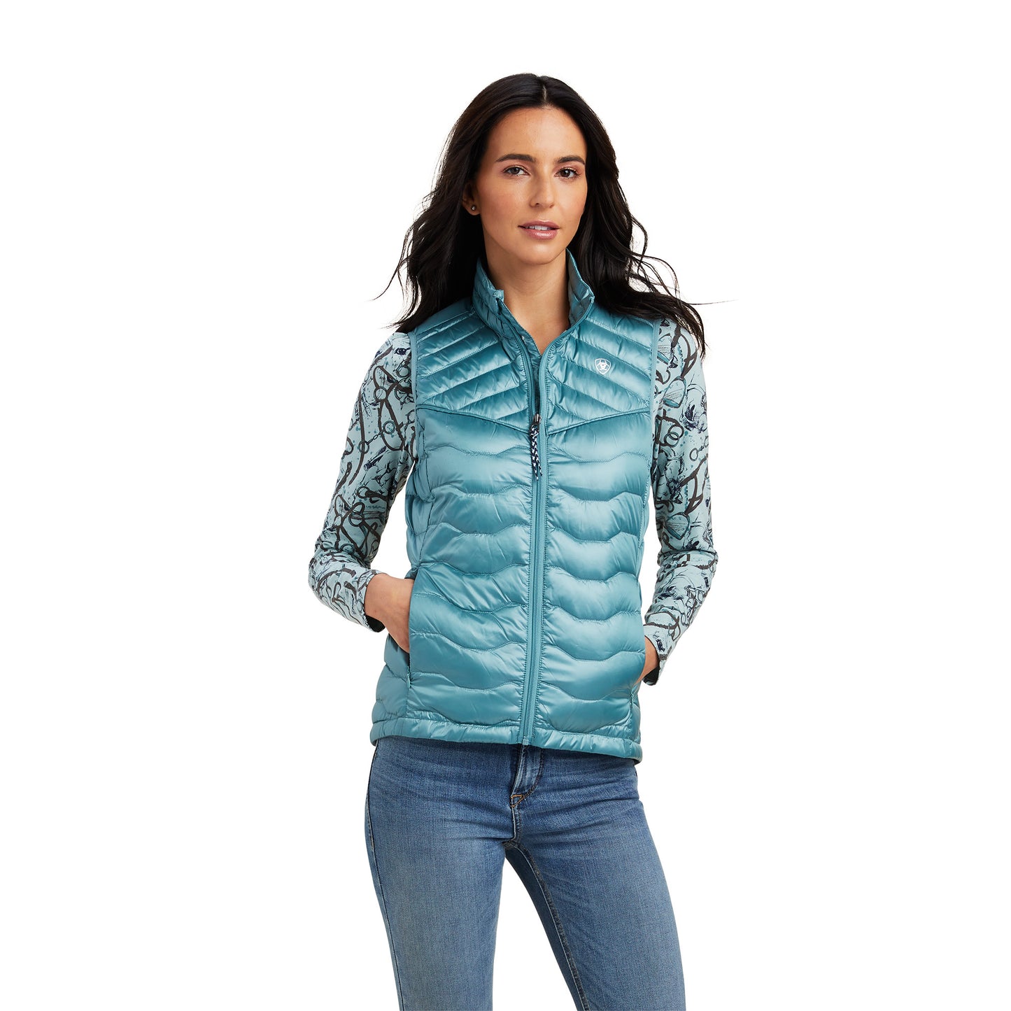 Ariat Ladies Arctic Blue Ideal Down Puffer Vest 10041375